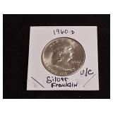 1960 D Uncirculated Franklin Silver Half Dollar