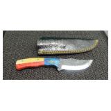 3 1/2 inch Damascus Knife with Sheath