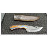 4 in Damascus Knife with Sheath