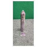 Lepidolite Tower & Amethyst