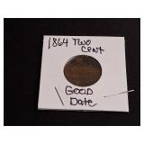1864 Two Cent Coin 'Good Date'