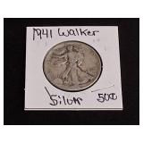 1941 Walking Liberty Silver Half Dollar
