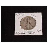 1934 S  Walking Liberty Silver Half Dollar