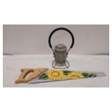 Vintage Adlake Lantern & Sunflower Saw