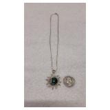 Silver Celestial Sun Pendant & Necklace