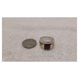 925 Silver & Red Gemstone RIng Size 10.5