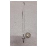 .925 Silver Necklace & Cross Pendant