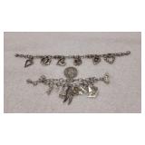 2) Silver-Tone Charm Bracelets