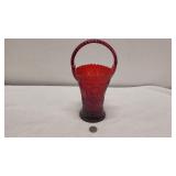 Vtg Tiara Indiana Ruby Red Glass Basket