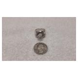 .925 Silver Size 8.0 Men's Skeleton Hand Ring