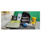 Fishing backpack, hike cleat, small table