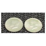 2) 1964 Kennedy 90% Silver Half Dollar