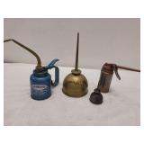 Vintage Copper-Finished Metal Thumb-Pump Oil Can