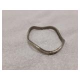 Silver toned free form wavy hinged bangle
