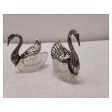Vintage figural swan salt cellar