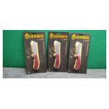 Three Gerber clip folding knives