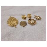 Assortment of golden jewelry