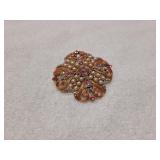 Vintage Brooch Featuring Pearls and Pink Stones