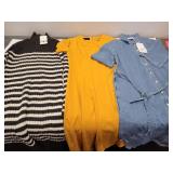 Turtle Neck Dress, Orange Dress, Denim Dress