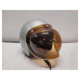Silver open face Bell helmet