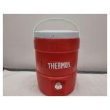 Vintage red and white plastic picnic water jug