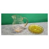 Vintage collectible glass picture and plate