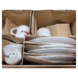 Snow village 16 pc dinner set
