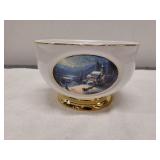 Thomas Kinkade Sunday evening sleighride gift bowl