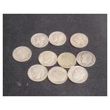 10)  90% Silver  Dimes