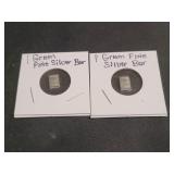 2) 1 Gram Fine Silver Bars