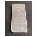 One Pound .999 Fine Alunium Bar