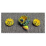 Flower Pin and Earrings