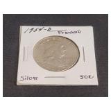 1954 D   Franklin Silver Half Dollar