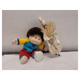 Cabbage Patch Doll & 1990 Harlequin Clown Doll