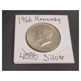 1966  Kennedy 40%  Silver Half Dollar