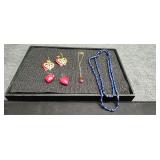 Two Necklaces & 2) Pair Earrings
