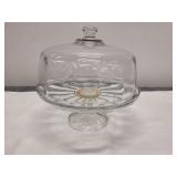 Vintage clear glass pedastal cake stand