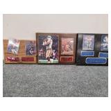 Framed vintage football card plaques