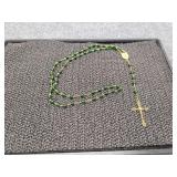 Jade bead cross necklace