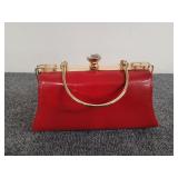 Pink patent leather handbag