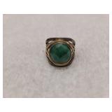 sterling silver indian emerald ring YS india 925 6
