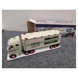 Hess toy truck and race cars