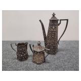 Antique silver tea set