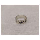 Silver ring with blue gemstones 8.5 S925