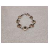 Bronze and silver disc bracelet