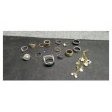 Assortment of rings size 5 to 8 1/2 and bracelet