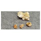 Four pieces of raw mineral stones