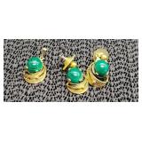 a 10K GF.  green Malachite pendant and earrings
