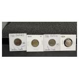 Four buffalo head nickels 1920 1925 1926 1934