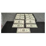 11 $2 bills in sequential number